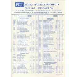 Peco Catalogue Price List September 1961